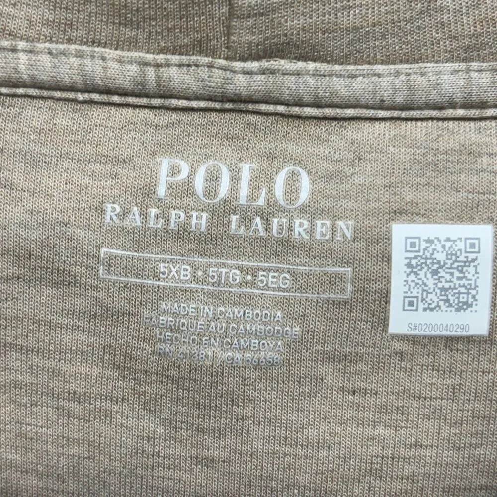 Polo Ralph Lauren Men Full Zip Hoodie Size 5XB 5X Big Beige D118 -3
